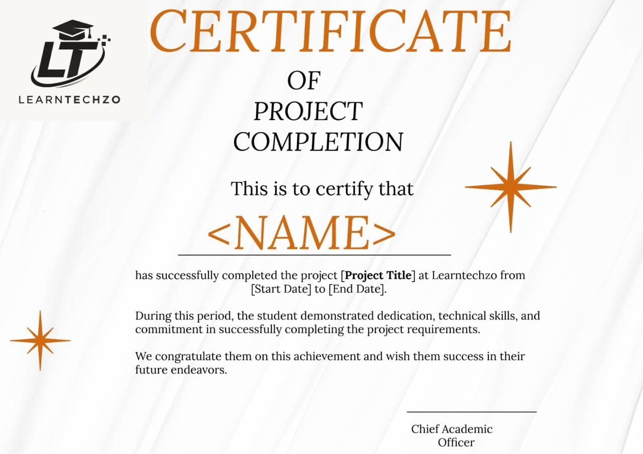 Project Completion Certificate